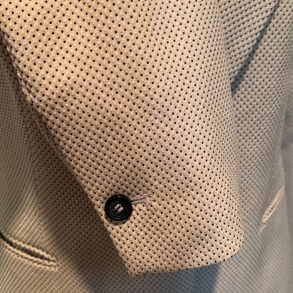 ZARA Tailored Blazer Tan With Black Polka Dots Academia Old Money Neutral Sz 6 - Picture 5 of 12